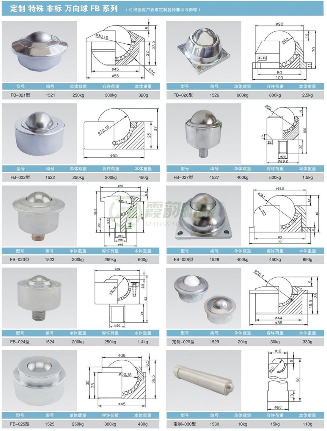 非标定制万向球FB系列03